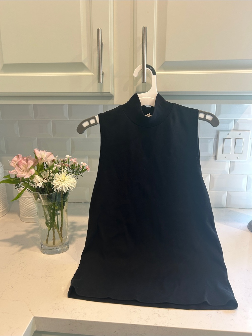 J. Crew Black Sleeveless Mock-Neck Top